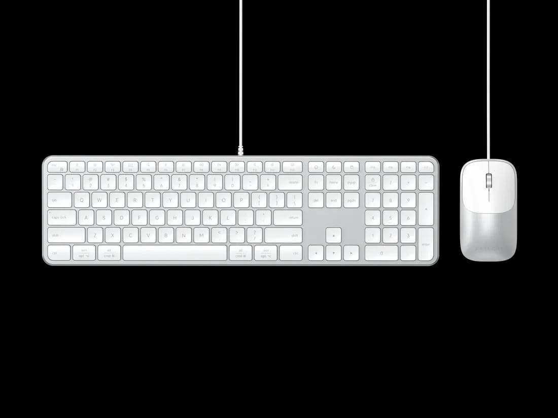Satechi Slim CLX3 Wired Combo (Keyboard and Mouse) - US English - Silver